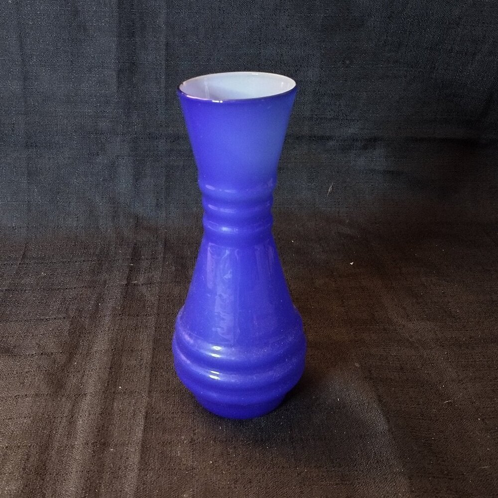 Italian Blue Glass Trophy Vase - Picture 1 of 6
